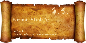 Hafner Virág névjegykártya